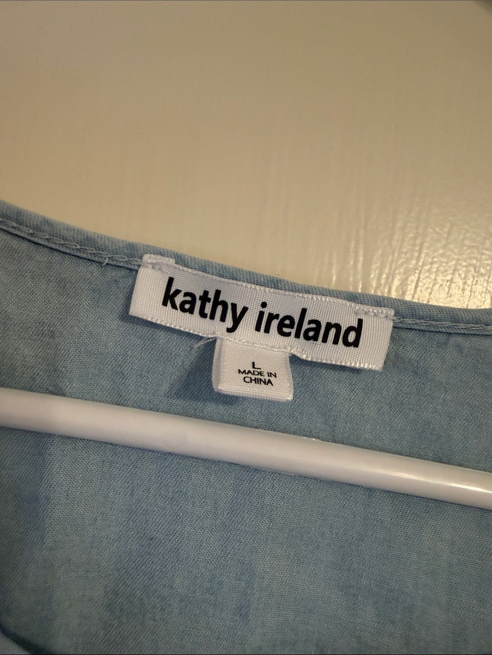 Kathy Ireland Light Blue Tie-Front Short-Sleeve Top - Picture 3 of 5